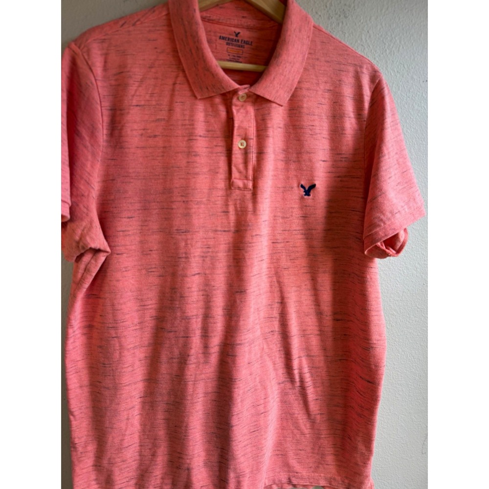 American Eagle Outfitters Core Flex Men's XL Pink Heathered Stretch Polo Classic